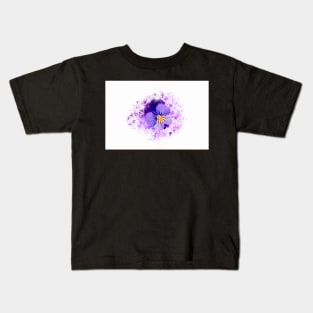 Purple pansy on white background Kids T-Shirt